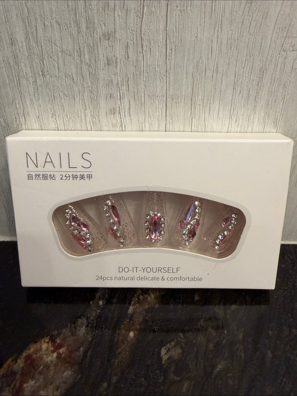 Luxury Rose Gold Crystal Long-Lasting Press-On Nails - Picture 2 of 3
